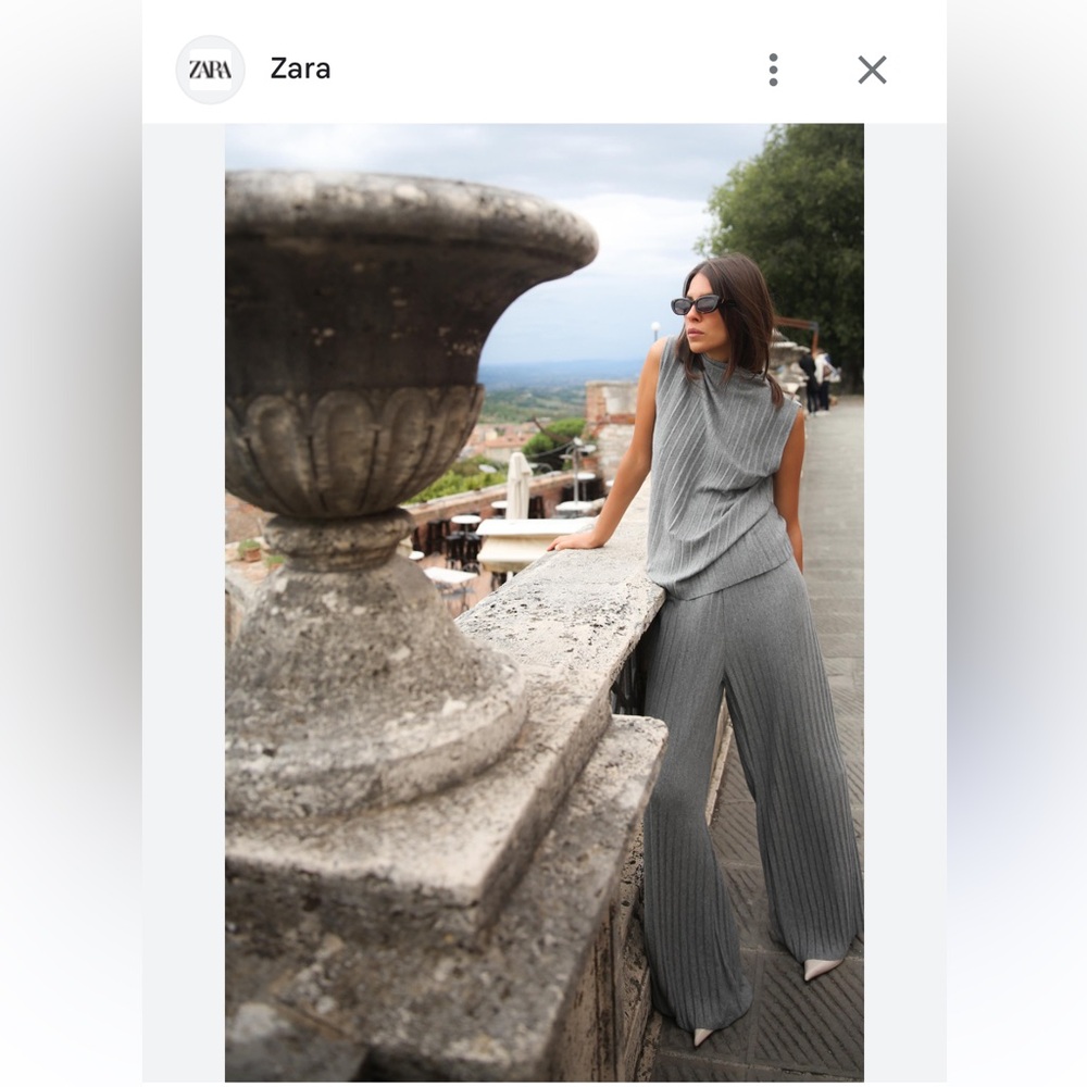 Zara Ribbed tank and pant set